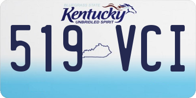 KY license plate 519VCI