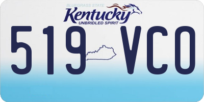 KY license plate 519VCO