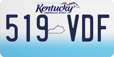 KY license plate 519VDF