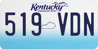 KY license plate 519VDN