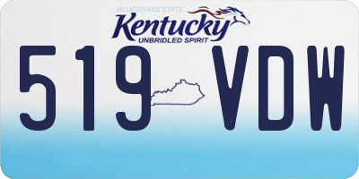 KY license plate 519VDW