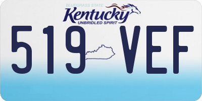 KY license plate 519VEF