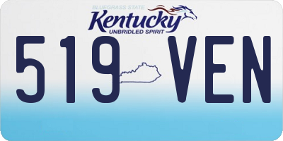 KY license plate 519VEN