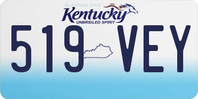 KY license plate 519VEY