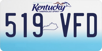 KY license plate 519VFD