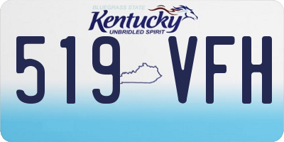 KY license plate 519VFH