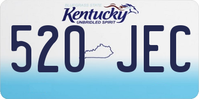 KY license plate 520JEC