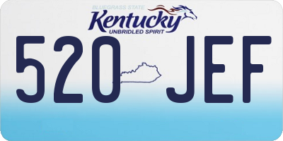 KY license plate 520JEF