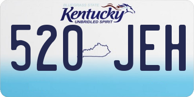KY license plate 520JEH