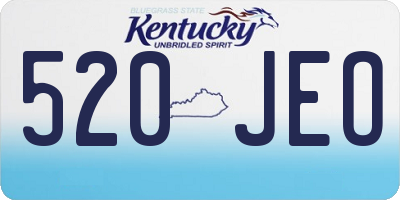 KY license plate 520JEO
