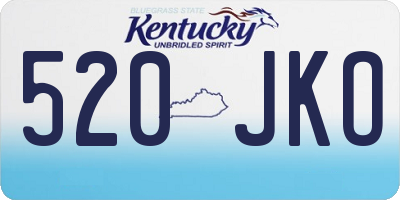 KY license plate 520JKO