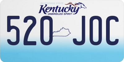KY license plate 520JOC