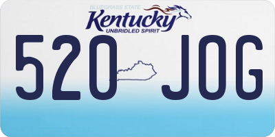 KY license plate 520JOG