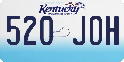 KY license plate 520JOH