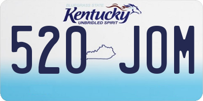 KY license plate 520JOM