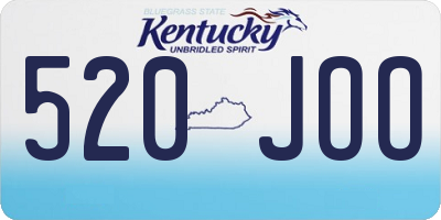 KY license plate 520JOO