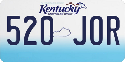 KY license plate 520JOR