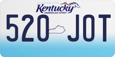 KY license plate 520JOT