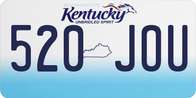 KY license plate 520JOU