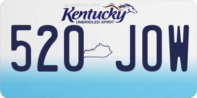 KY license plate 520JOW