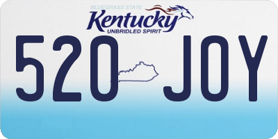 KY license plate 520JOY