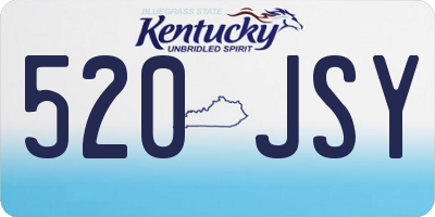 KY license plate 520JSY