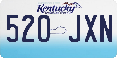 KY license plate 520JXN