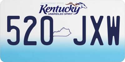 KY license plate 520JXW