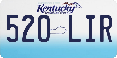 KY license plate 520LIR