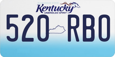 KY license plate 520RBO