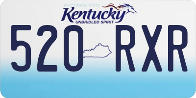 KY license plate 520RXR