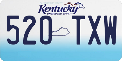 KY license plate 520TXW