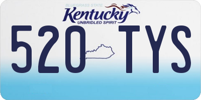 KY license plate 520TYS
