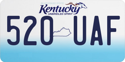 KY license plate 520UAF