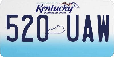KY license plate 520UAW
