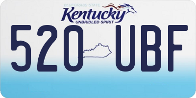 KY license plate 520UBF