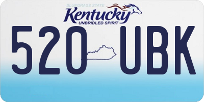 KY license plate 520UBK