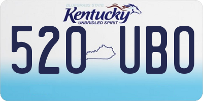 KY license plate 520UBO