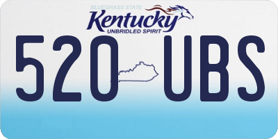 KY license plate 520UBS