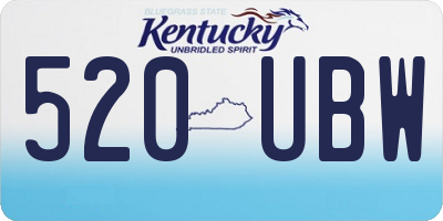 KY license plate 520UBW