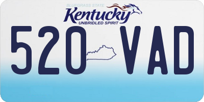 KY license plate 520VAD