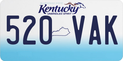KY license plate 520VAK