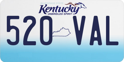 KY license plate 520VAL