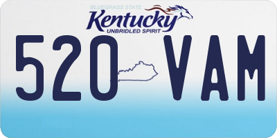 KY license plate 520VAM