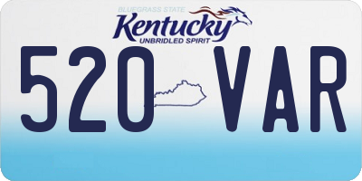 KY license plate 520VAR