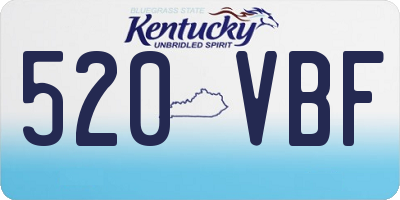 KY license plate 520VBF