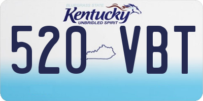 KY license plate 520VBT