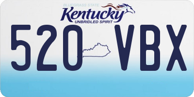 KY license plate 520VBX