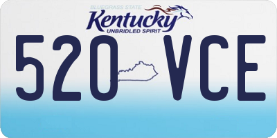 KY license plate 520VCE