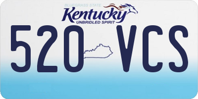 KY license plate 520VCS